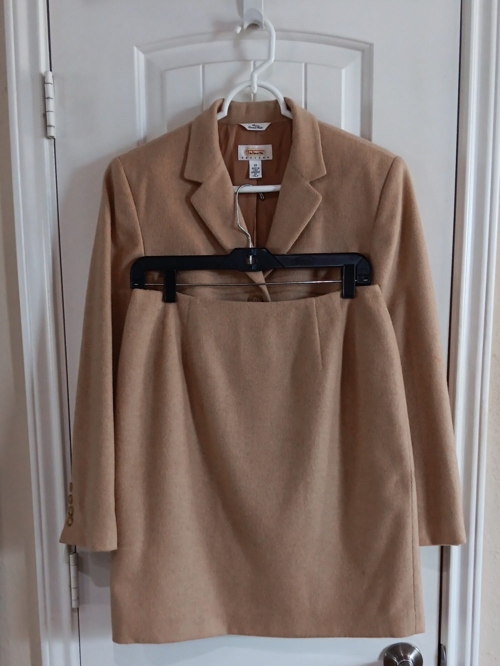 Vintage Talbots Pure Camel Hair Skirt Suit Set Women's 10P Blazer & Skirt Italy